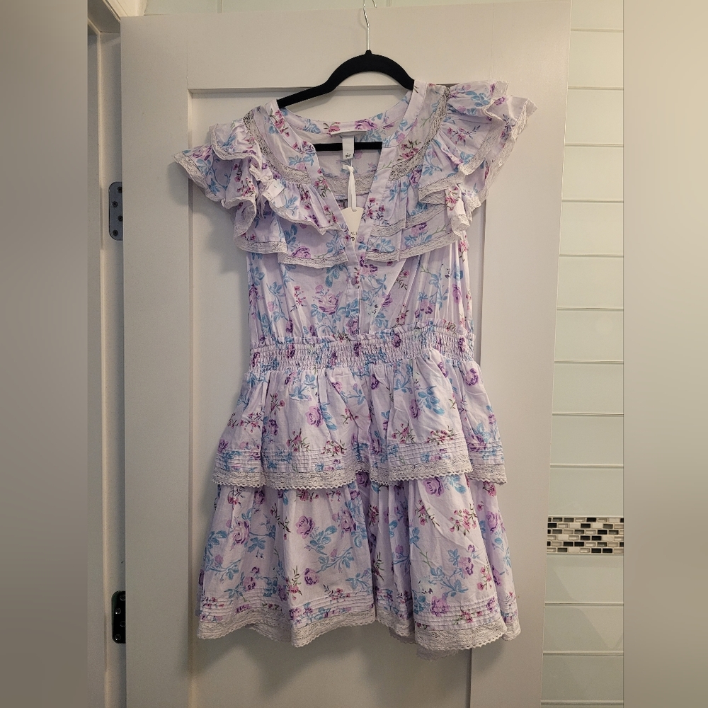 LoveShackFancy Target, Lou Double Ruffle Dress, NWT, Size L